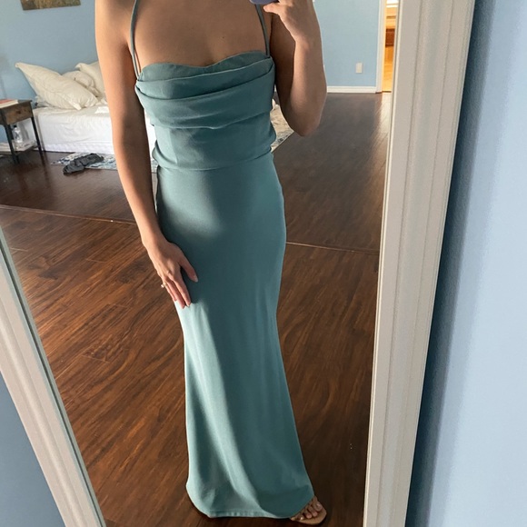 Teal Maxi Windsor Wedding Guest Dress - Picture 2 of 6